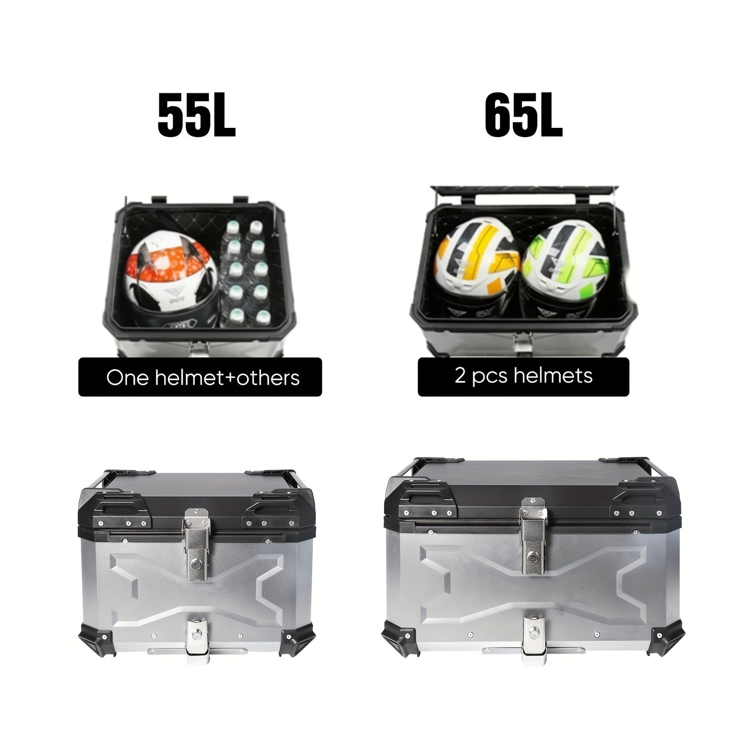 Motorbox – Motorbagagekoffer – Motorbagagekist – Motorkoffer – Motorhelm Koffer – 55L Aluminiumlegering – Ruime Capaciteit – Weerbestendig Design