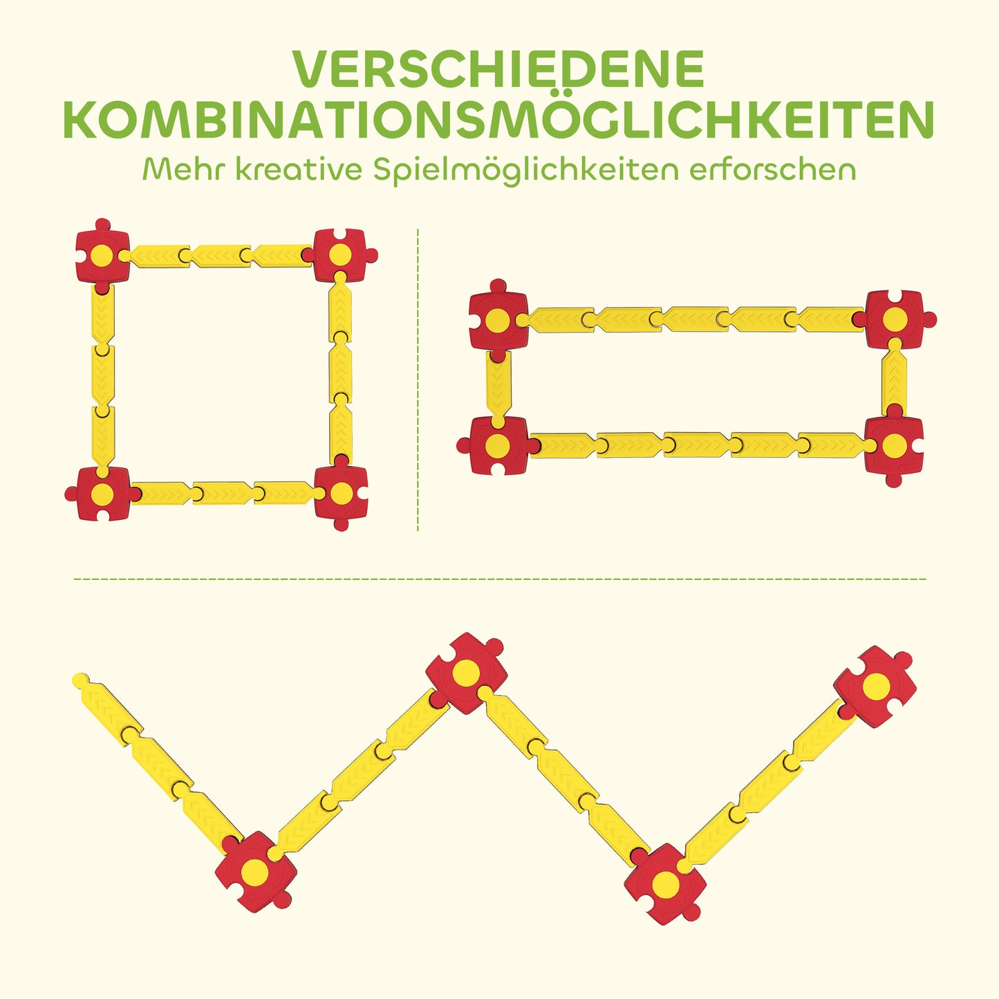 Balansparcours Kind – Balansset – Evenwichtsbaan – Motoriekspel – Speelparcours – Geel/Rood – Duurzaam Kunststof – Flexibel Modular