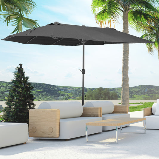 Parasol – Tuinparasol – Balkonparasol – Zweefparasol – Stokparasol – Zwart – 12-speer canopy – Scheurbestendig polyester