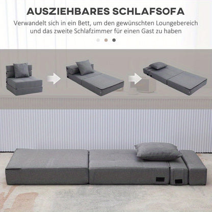 Relaxfauteuil – Slaapstoel – Loungestoel – Zetel – Fauteuil – Multifunctioneel – Donkergrijs – Foamgepolsterd – Afneembare Hoes