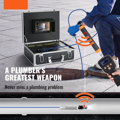 Rioleringscamera – Pijpinspectiecamera – Inspectiecamera – Rioolcamera – Endoscoop – 7 Inch LCD Scherm – 30 Meter Semi-Starre Kabel