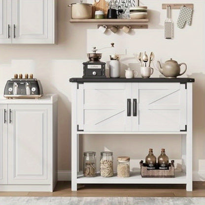 Kasttafel – Opbergkast – Sidetable – Bijzettafel – Dressoir – Wit – Dubbele Deuren – Duurzaam Hout – Compact Design