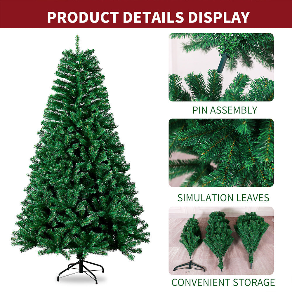 Kunstkerstboom – Nepboom – Kerstboom Kunst – Decoratieve Kerstboom – PVC Boom – 240 cm Hoog – Ongeveer 1400 Dicht Op Elkaar Geplaatste Takken – Met Metalen Standaard & Vouwsysteem