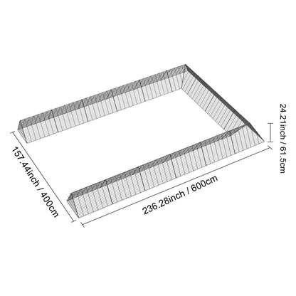 Kippenren – Dierenren – Kippenhok – Mobiele Ren – Buitenren – Grote Loopruimte 236x158 inch – Roestvrij Metalen Frame
