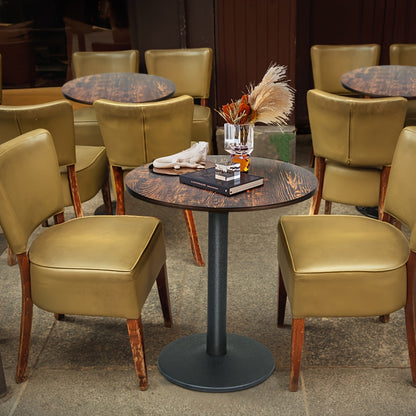 Commercial Grade 4-Seater Round Pedestal Dining Table - Heavy-Duty Wood Construction with Sturdy Central Pedestal Base, Space-Saving Design for Restaurants, Cafes, Bistros & Home - Seats 4 Adults, Durable Modern Minimalist Ta
