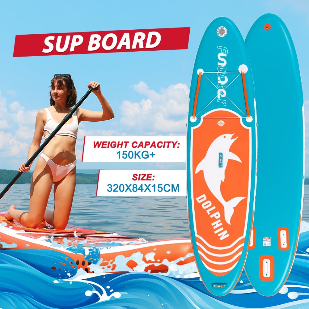 Paddleboard – SUP Board – Stand-Up Paddleboard – Opblaasbaar Board – Watersportboard – Dolfijn Blauw – Lichtgewicht PVC – Compact Mee Te Nemen