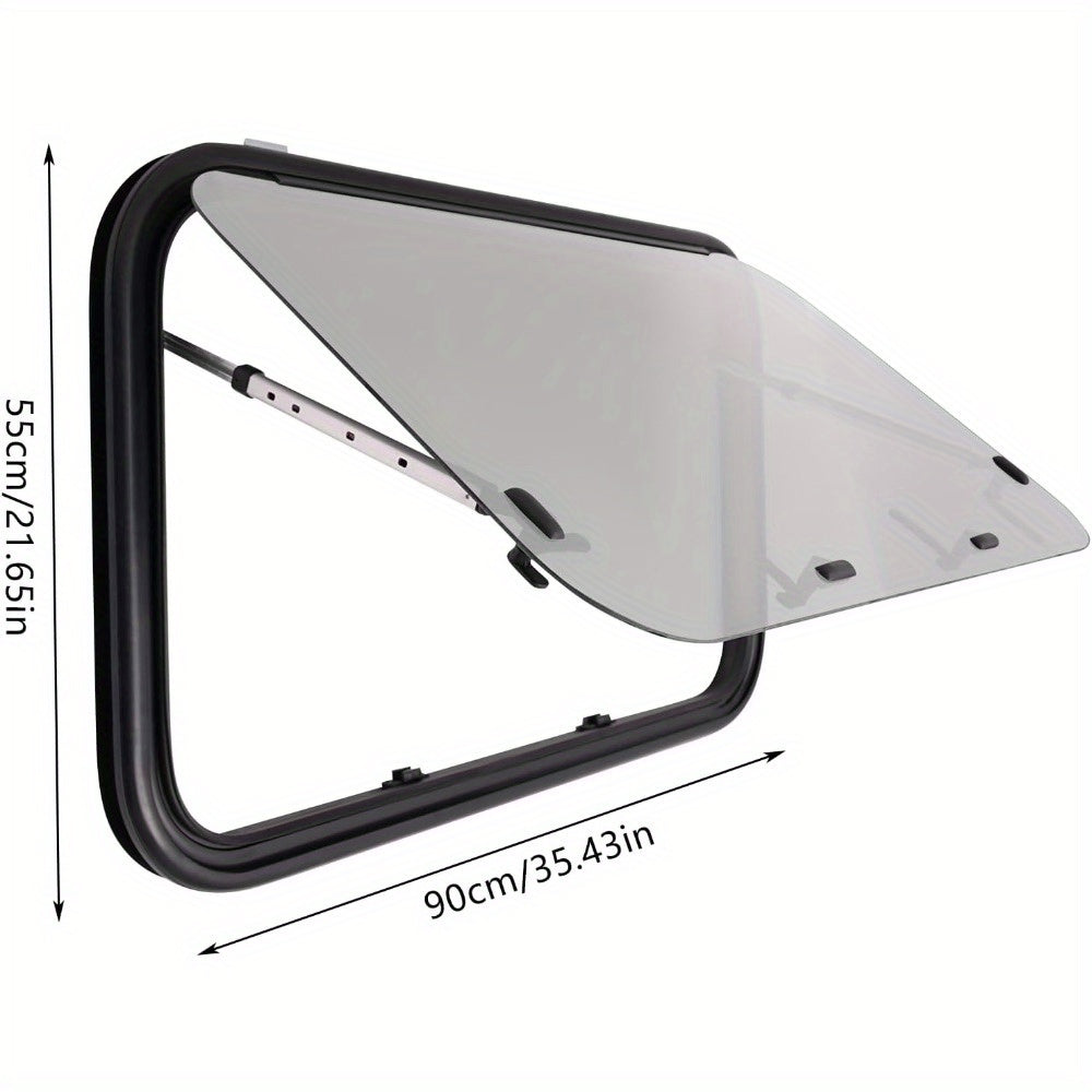 Caravanraam – Camperraam – Uitschuifraam – Schuifraam – Ventilatieraam – Aluminium Frame – 90x55 cm – Gehard Glas – Insectenhor – Eenvoudige Montage