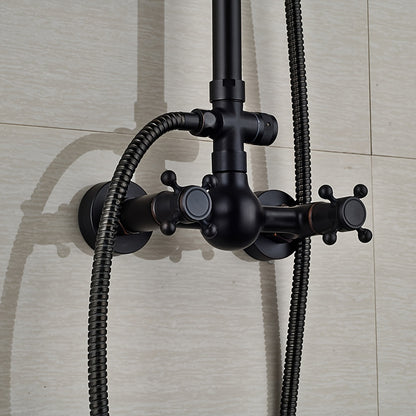 Regendouche – Douche Set – Thermostaatkraan – Wandmontage – Ronde Douchekop – RVS Chroom Afwerking – Ingebouwde Thermostaat – Duurzaam & Eenvoudig Te Installeren
