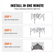 Partytent - Shelter tent 10x10ft - Polykatoen - Eenvoudig Opzetten - Aerodynamisch design - Verwijderbare zijwanden - UV Bestendig - Waterdicht - Wit - QUORE