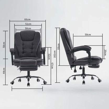 Bureaustoel – Kantoorstoel – Werkstoel – Computestoel – Directiestoel – Verstelbare Zithoogte – Memory Foam Kussens – Donkergrijs