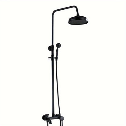 Regendouche – Doucheset – Douchearmatuur – Douchescherm – Douchekop – Zwart – Retro Antiek Design – Inclusief Regendouche en Handdouche
