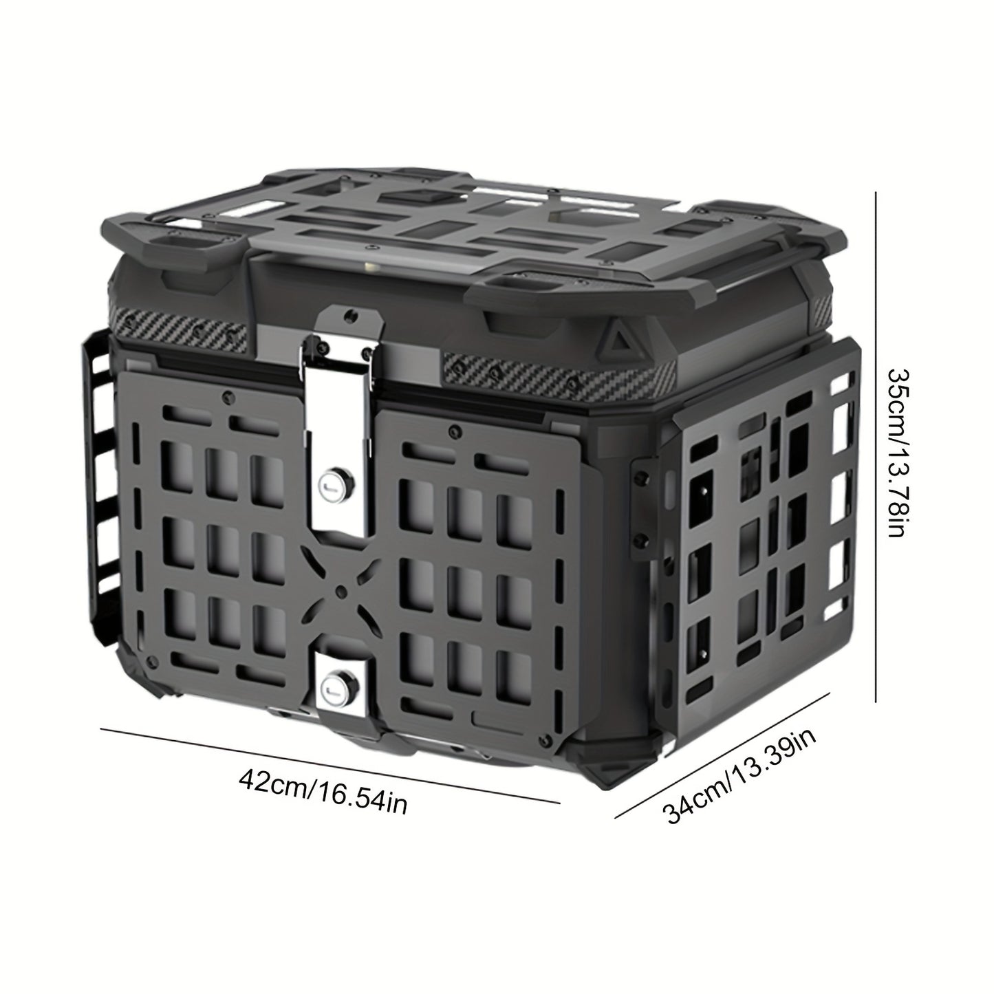 Motor Topkoffer – Motor Bagagekoffer – Achterkoffer – Motor Koffer – Motorbox – 45L Aluminium – Quick Release Systeem – Dubbel Slotensysteem