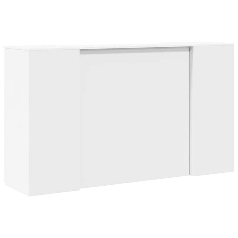 Receptiebalie – Balie – Ontvangstbalie – Ontvangsttafel – Balie Wit – Houten Constructie – Groot Werkblad 180x50 cm