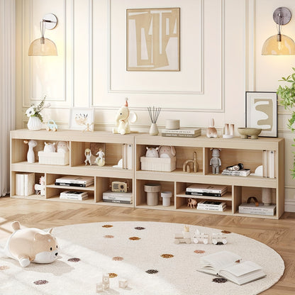 Opbergkast – Boekenkast – Opslagkast – Plankenrek – Opbergrek – Tweelaags ontwerp – Compact onder 70 cm hoogte – Natuurlijke houtlook