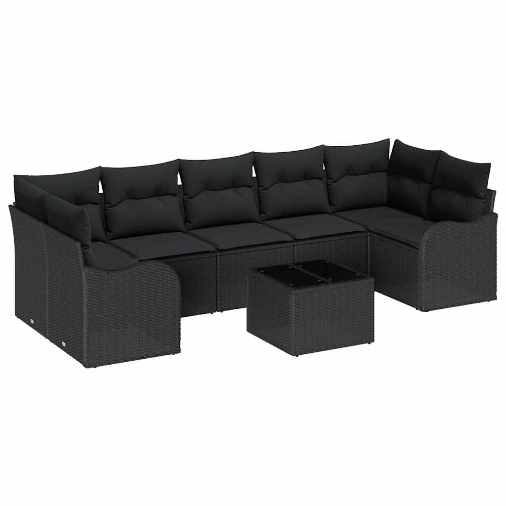 Tuinbank – Buitenbank – Loungeset – Tuinmeubel – Modulaire Bank – Handgevlochten Polyrattan – Verstelbare Poten – Weerbestendig Zwart