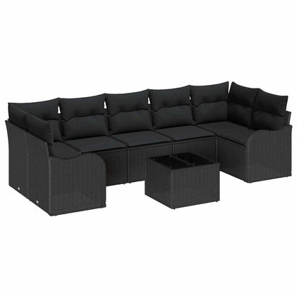 Tuinbank – Buitenbank – Loungeset – Tuinmeubel – Modulaire Bank – Handgevlochten Polyrattan – Verstelbare Poten – Weerbestendig Zwart