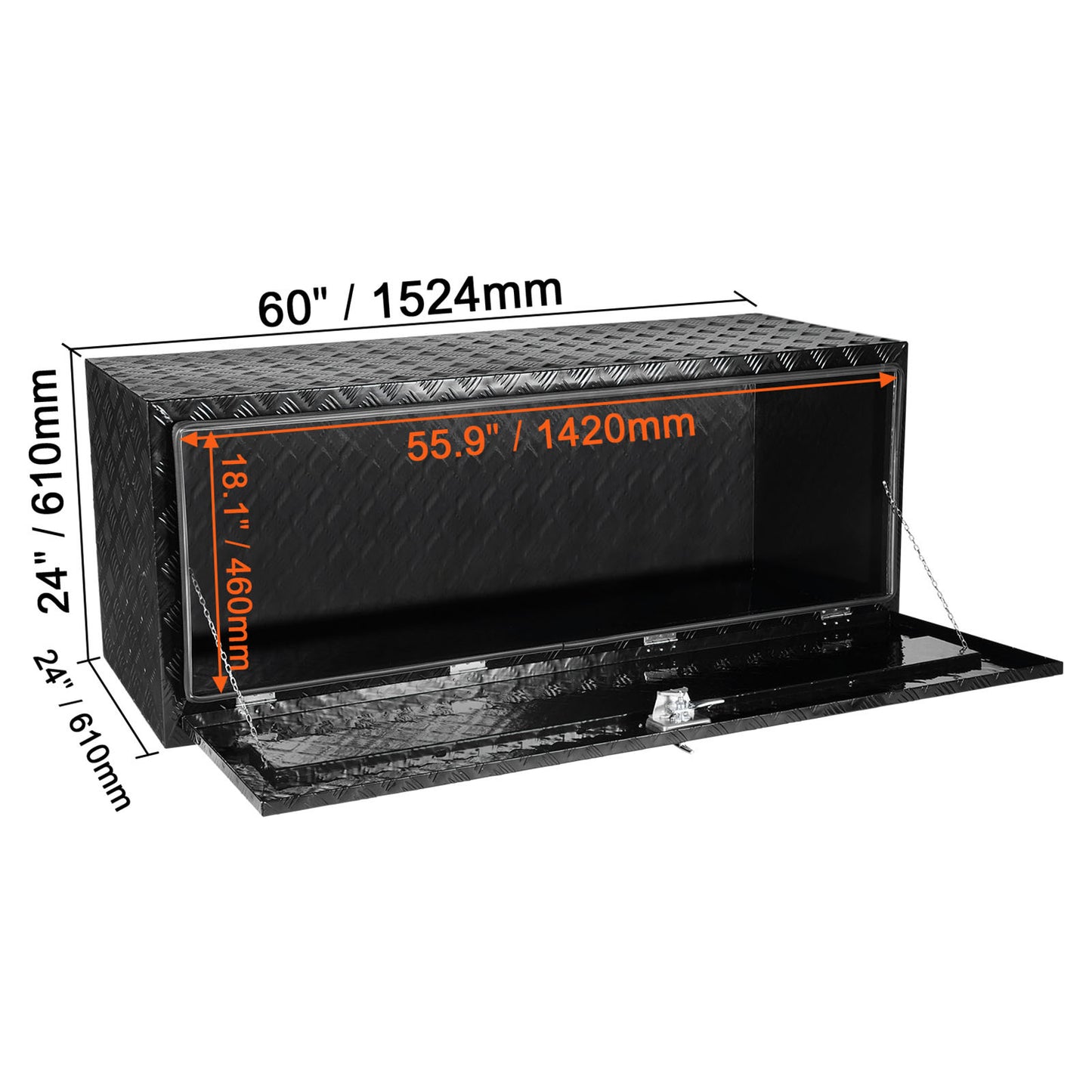 Gereedschapskist – Gereedschapskoffer – Opbergbox – Toolbox – Onderbody Box – Aluminium – Waterdicht – 1524 x 610 x 610 mm