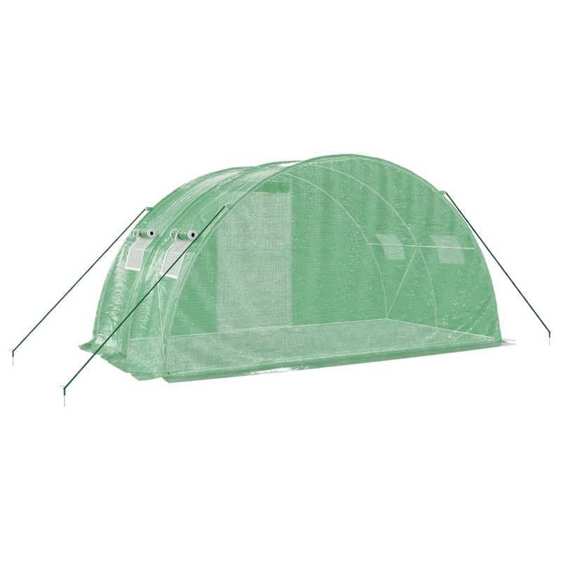 Kweekkas – Tuinkas – Glazen Kas – Groentekas – Serre – Groen Stalen Frame – 8 m² – 4x2x2 Meter Hoogwaardige Constructie