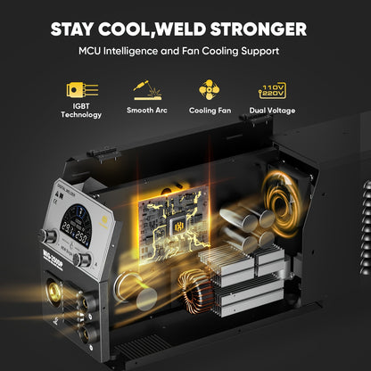 Lasapparaat – MIG Lasmachine – TIG Lasapparaat – Elektrode Lasmachine – Draadloos Lassen – 250 Ampère – Digitale Besturing met LED Display