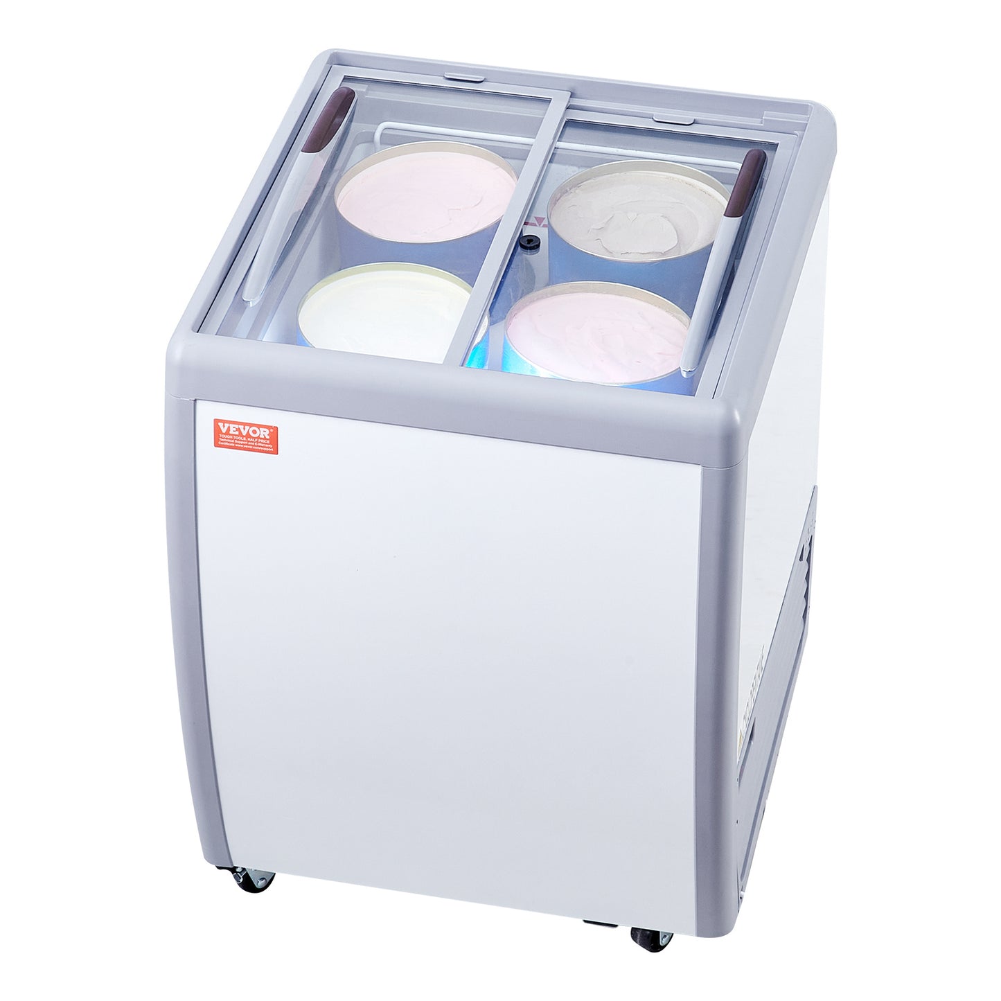 Ijsvitrine – Schepijsvitrine – Koelvitrine – Ijsdisplay – Vriesvitrine – 158 Liter Inhoud – Instelbare Temperatuur -26°C tot -13°C