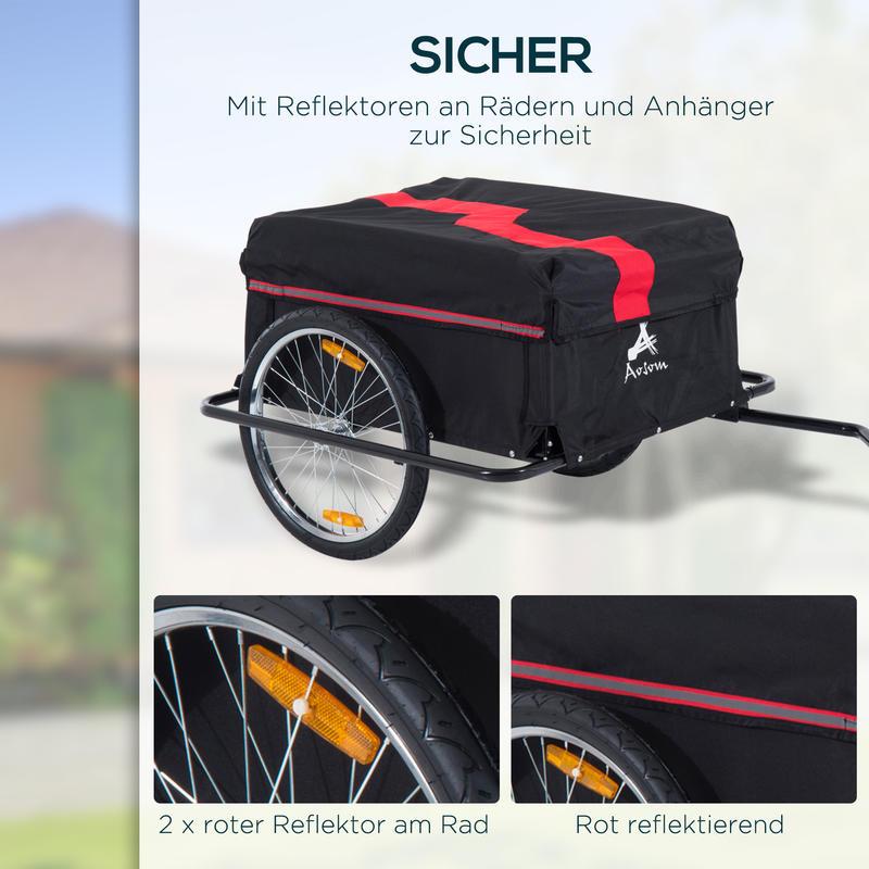 Vouwbare Fietskar – Fietsaanhanger – Transportkar – Bagagekar – Handkar – Draagvermogen 40 kg – Afmetingen 140x88x60 cm