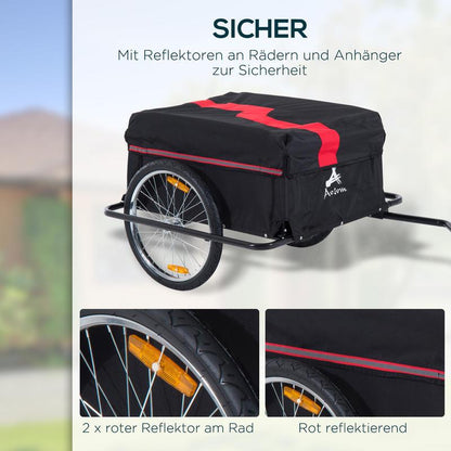 Vouwbare Fietskar – Fietsaanhanger – Transportkar – Bagagekar – Handkar – Draagvermogen 40 kg – Afmetingen 140x88x60 cm