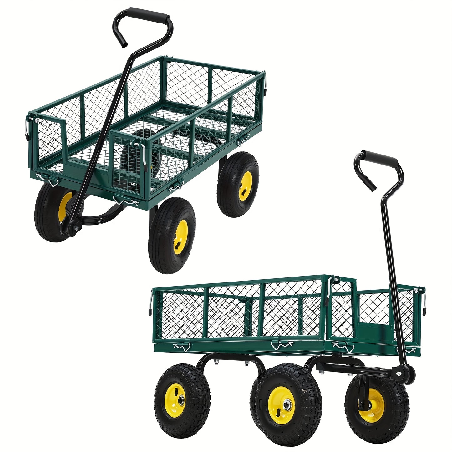 Tuinkar – Kruiwagen – Kiepkar – Tuinwagen – Kar – 500 kg Draagkracht – 3-in-1 Design Met 180° Draaibaar Handvat