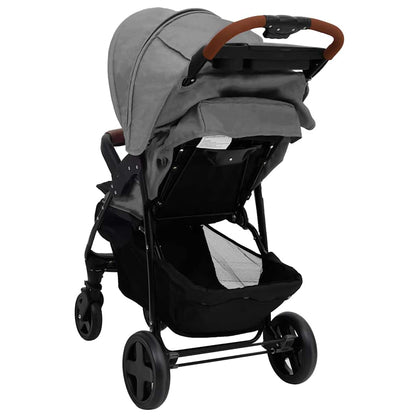 Kinderwagen 2-in-1 – Buggy – Wandelwagen – Babywagen – Reiswagen – Stevig Stalen Frame – Verstelbare Rugleuning Lichtgrijs