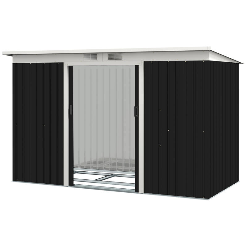 Tuinhuisje – Opbergschuur – Berging – Tuinschuur – Buitenopslag – Metalen Schuur – Schuifdeur – Ventilatieraam – 280x130x172 cm – Stevig Metalen Materiaal