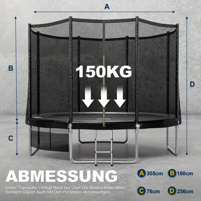 Trampoline – Springkussen – Springplank – Mini Trampoline – Tuintrampoline – 366cm Diameter – TUV Rheinland GS Certificaat – Compleet Veiligheidssysteem