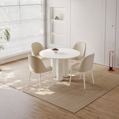 Ronde Eettafel – Eettafel Rond – Keukentafel – Tafel Voor 4 Personen – Ronde Tafel 117 cm Wit – Stevige Driepoot – Eenvoudige Montage