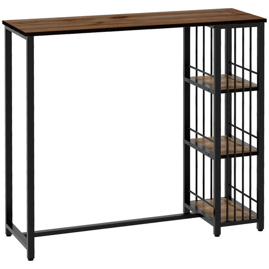Bartafel – Sta-tafel – Hoge Tafel – Bistrotafel – Keukentafel – Industrieel Design – 120x40x105 cm – Houtlook Met Stalen Frame