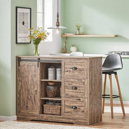 Keukenkast – Opbergkast – Buffetkast – Keukenonderkast – Dressoir – Industrieel Design – 110x50x90 cm – Met Flessenhouder