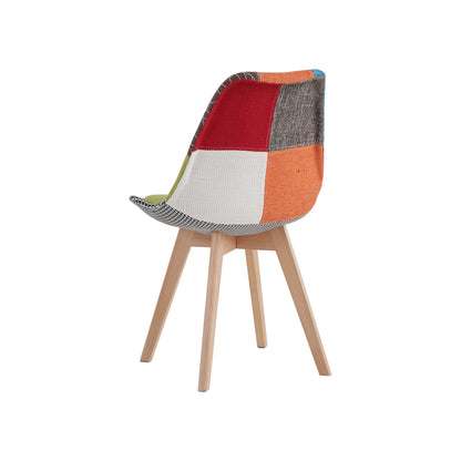 Eetkamerstoelen – Stoelen – Kuipstoelen – Keukenstoelen – Scandinavische Stoelen – Set Van 4 – Ergonomisch Design – Linnen Bekleding Met Houten Poten