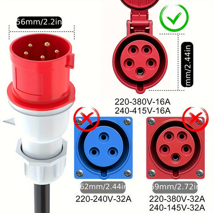 Laadkabel elektrische auto – Type 2 kabel – Mobiele oplader – Oplaadkabel EV – Draagbare laadkabel – 7,5 meter – 11 kW 3-fase – Instelbare stroom 8-16A