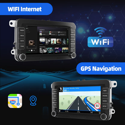 Multimedia Speler – Navigatiesysteem – Auto Radio – Android 14 Autostereo – Touchscreen – 7 Inch IPS Scherm – 4GB RAM + 64GB Opslag – Inclusief AHD Camera en Microfoon
