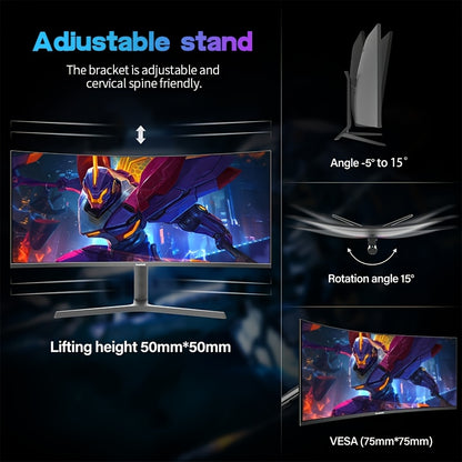 Ultrascherpe Monitor – Curved Scherm – Ultrawide Display – Gaming Monitor – Kantoor Monitor – 34 Inch – UWQHD 3440x1440 – 165Hz Verversingssnelheid