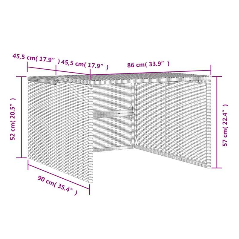 Grasmaaier Hoes – Maaierbescherming – Robotmaaier Cover – Tuinmachine Hoes – Waterafstotende Beschermhoes – Grijs – Polyrattan Materiaal – 86 x 90 x 52/57 cm