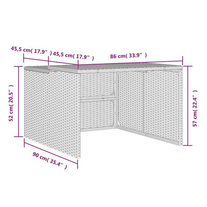 Grasmaaier Hoes – Maaierbescherming – Robotmaaier Cover – Tuinmachine Hoes – Waterafstotende Beschermhoes – Grijs – Polyrattan Materiaal – 86 x 90 x 52/57 cm