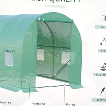 Kas – Kweekkas – Broeikas – Tuinkas – Plantenkas – Lichtgewicht Polyethyleentereftalaat – 395x195x190 cm – 6 Ventilatieraampjes Met Insectengaas
