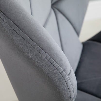 Barstoel – Barkruk – Hoog Krukje – Barstoel Set – Barkrukken – Grijs – Fluweelzacht Bekleed – 360° Draaibaar & In Hoogte Verstelbaar