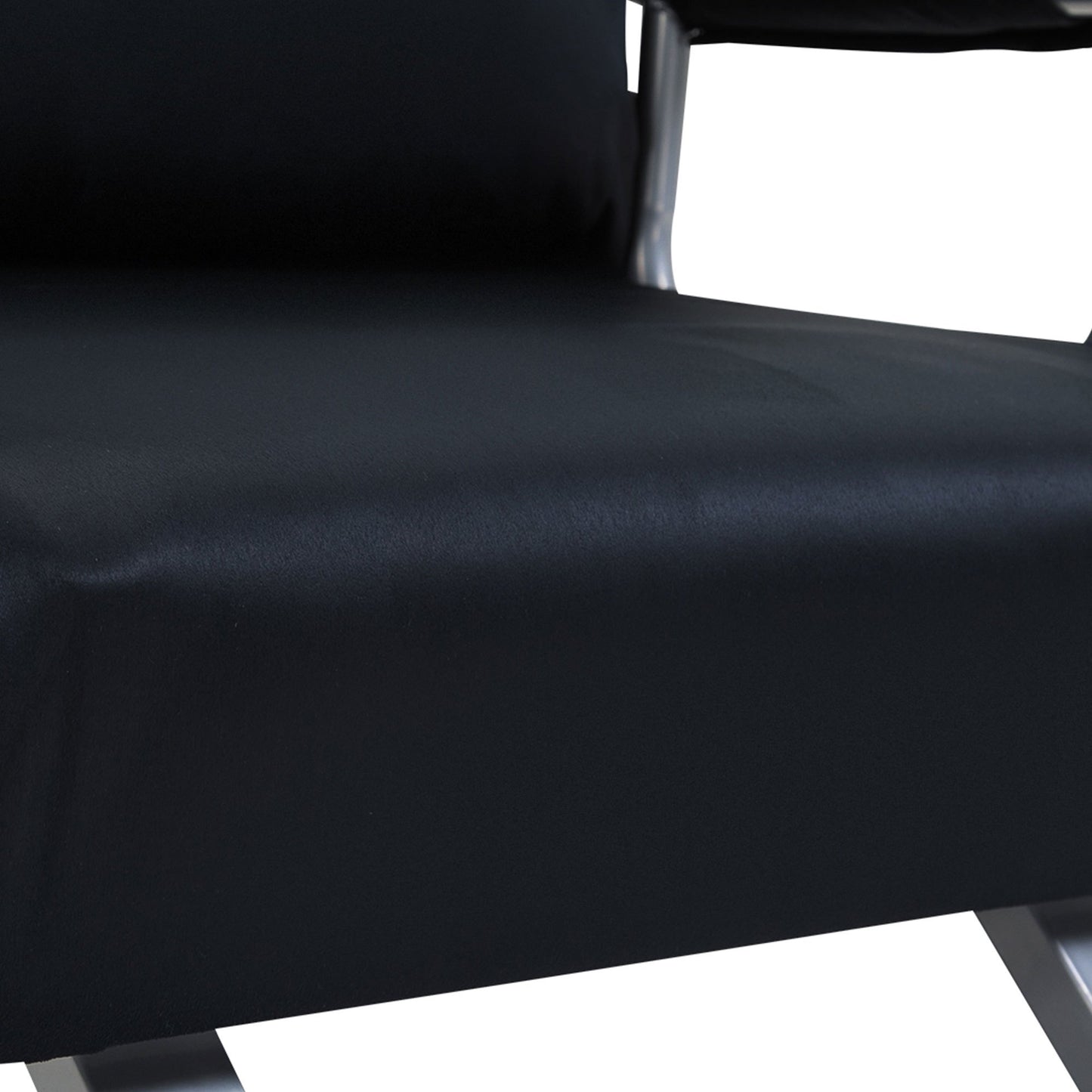 3-in-1 Slaapbank – Bedbank – Logeerbed – Fauteuil – Zitbank – Zwart – Ruimtelijk & Compact – Inclusief Comfortabel Kussen