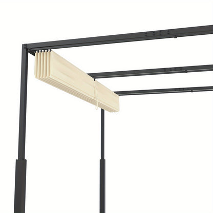Pergola – Tuinoverkapping – Prieel – Zonnescherm – Tuinpaviljoen – 3x3 Meter – Schuifbaar Dak – Stalen Frame
