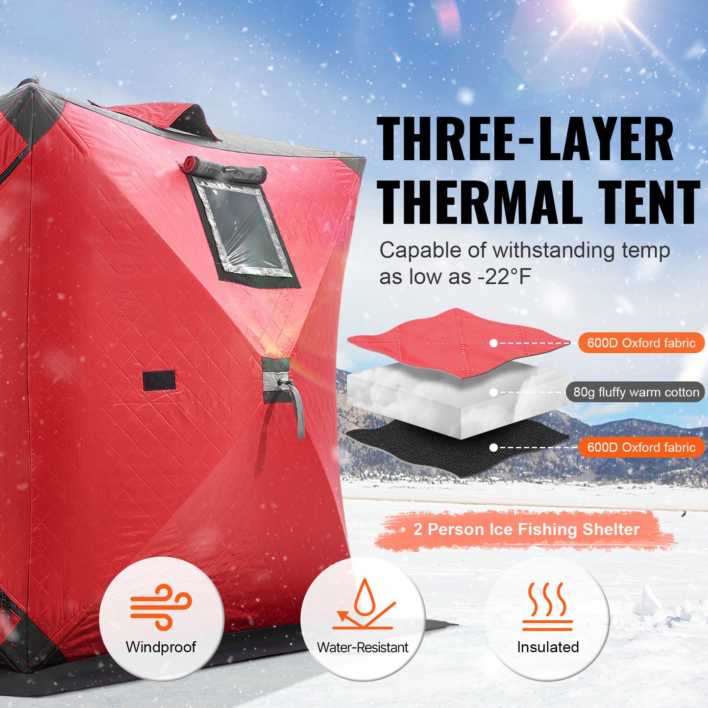 Pop-up IJsvis Shelter – IJsvis Tent – IJsvis Shelter – Vistuinhuis – Vistuinhut – Lichtgewicht & Draagbaar – Water- en Windbestendig Polyester