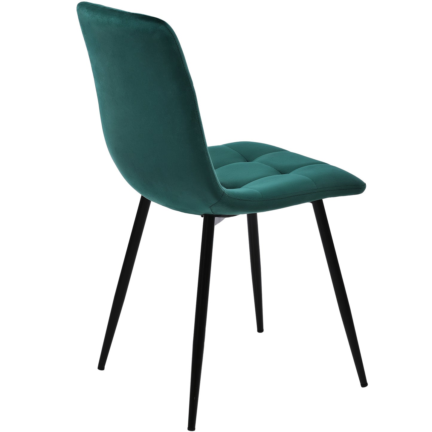 4pcs Modern Dark Green Luxury Dining Chairs Set - Green Velvet Upholstery & Sturdy Metal Frame, Solid Backrest & Leg Design, Easy-Clean Fabric, Plush Seating for Dining Table, Kitchen, or Home - Contemporary Style, Rich Green
