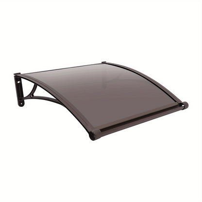 Large 80x80cm Heavy-Duty Aluminum Alloy & PC Window Door Awning with Frame & Panels - 49.9 KG Capacity, All-Weather Retractable Patio Awning for Balcony, Cafe, Shop - Easy Installation, Modern Design, Durable Outdoor Canopy (