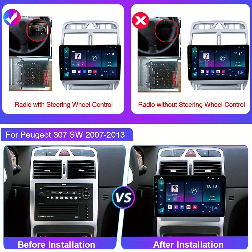 Autoradio – Carplay Autoradio – Android Auto Radio – Multimedia Radio – GPS Navi – 9 Inch Touchscreen – Android 14 – Draadloos CarPlay & Android Auto