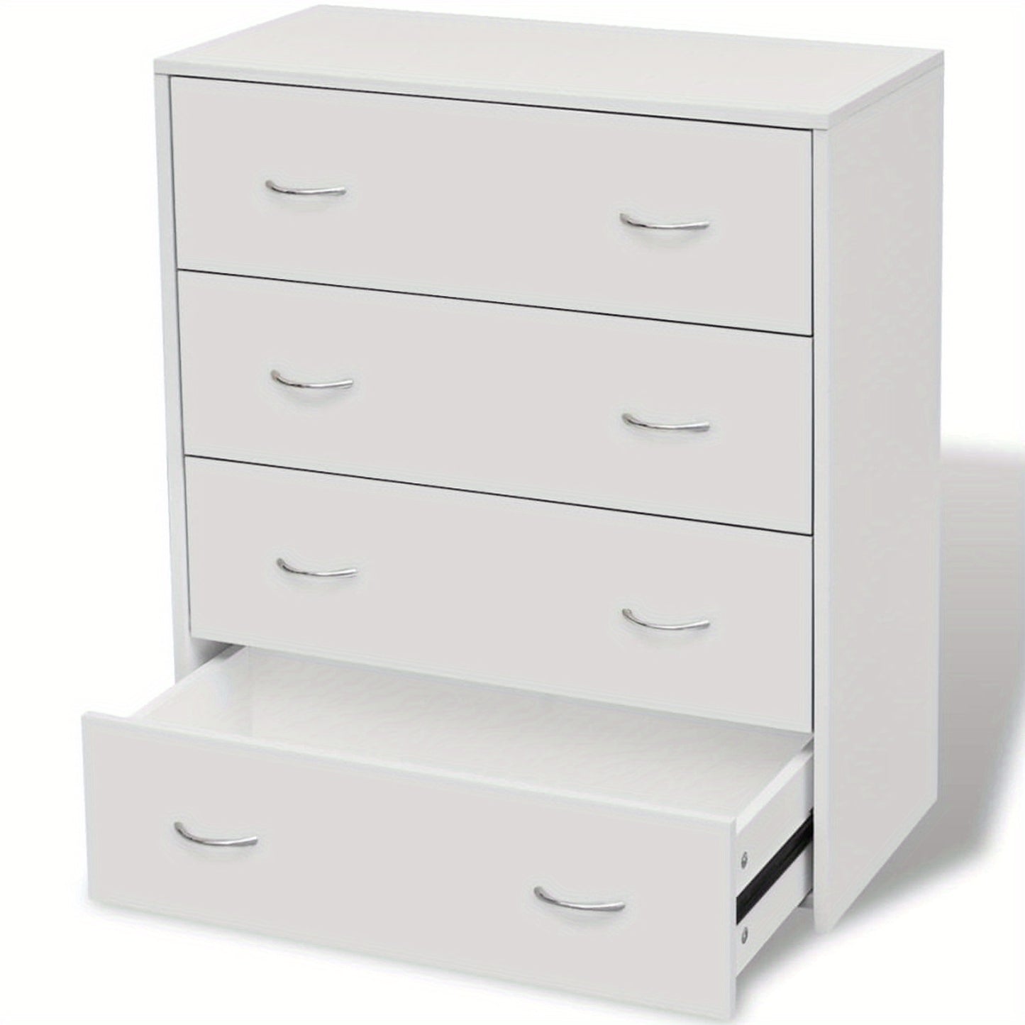 Bijzettafel – Nachtkastje – Opbergkastje – Ladeblok – Kastje – 4 Lades – Ruime Opbergruimte – Weerbestendig Wit