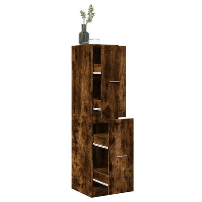 Apothekerskast – Medicijnkast – Opbergkast – Keukenkast – Badkamerkast – Gerookt Eikenhout – Compact 30x41x144,5 cm
