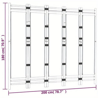 Bamboescherm – Vouwdeur – Tuinscherm – Kamerscherm – Scheidingswand – Crèmekleurig Canvas – 200 cm Breed – Natuurlijk Bamboe & Stevig Canvas